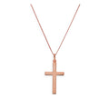 Grand collier avec pendentif croix en argent sterling plaqué or rose de 35 à 81 cm