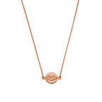 Pendentif mauvais œil en argent sterling plaqué or rose sur chaîne de 45 cm