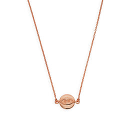 Pendentif mauvais œil en argent sterling plaqué or rose sur chaîne de 45 cm