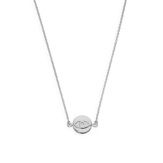 Pendentif mauvais œil en argent sterling sur chaîne de 45 cm