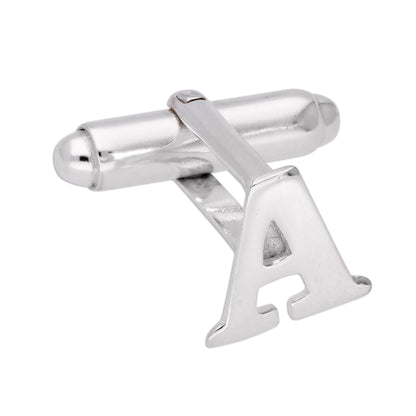 Boutons de manchette pivotants en argent sterling avec lettres de l'alphabet A à Z