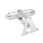 Boutons de manchette pivotants en argent sterling avec lettres de l'alphabet A à Z