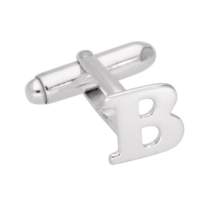 Boutons de manchette pivotants en argent sterling avec lettres de l'alphabet A à Z