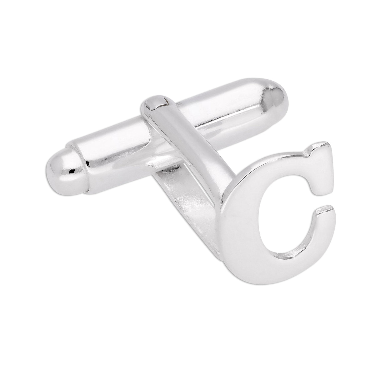 Boutons de manchette pivotants en argent sterling avec lettres de l'alphabet A à Z