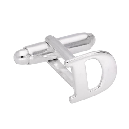 Boutons de manchette pivotants en argent sterling avec lettres de l'alphabet A à Z