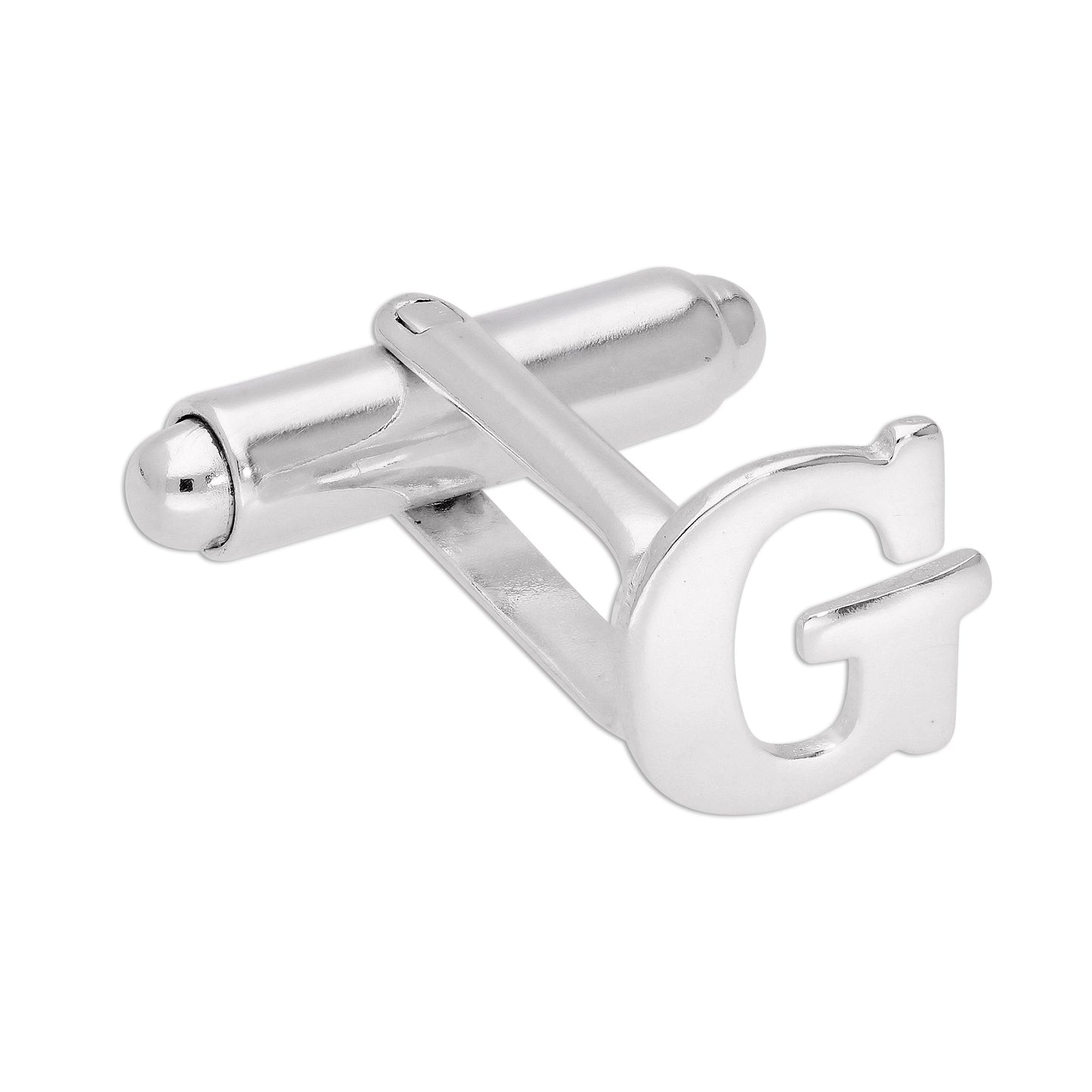Boutons de manchette pivotants en argent sterling avec lettres de l'alphabet A à Z