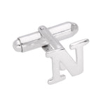 Boutons de manchette pivotants en argent sterling avec lettres de l'alphabet A à Z