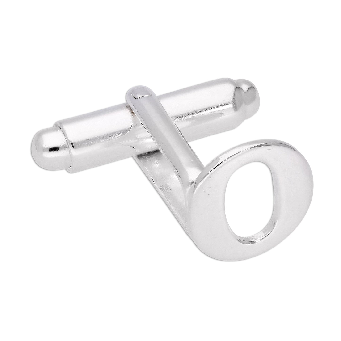 Boutons de manchette pivotants en argent sterling avec lettres de l'alphabet A à Z
