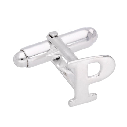 Boutons de manchette pivotants en argent sterling avec lettres de l'alphabet A à Z