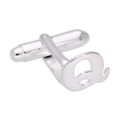 Boutons de manchette pivotants en argent sterling avec lettres de l'alphabet A à Z