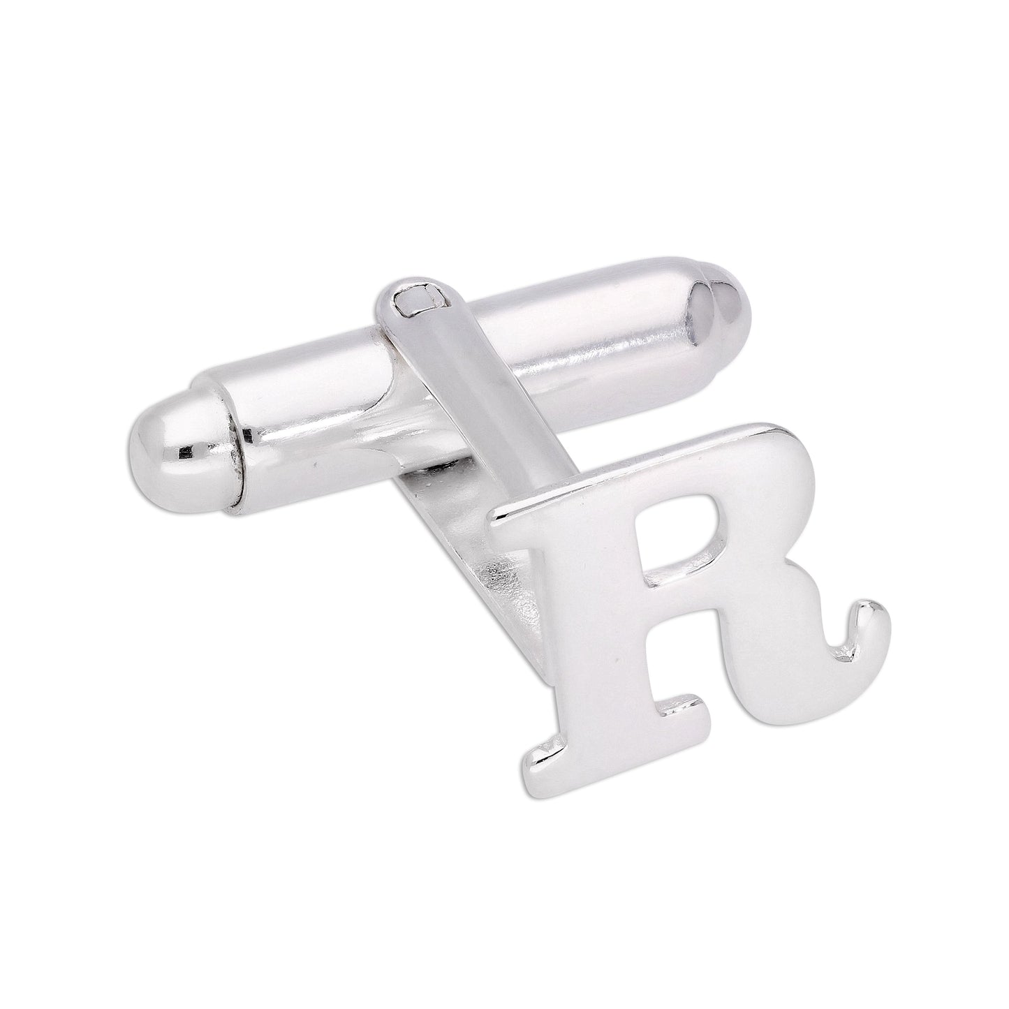Boutons de manchette pivotants en argent sterling avec lettres de l'alphabet A à Z