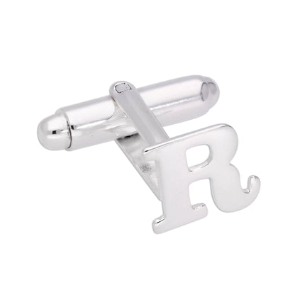 Boutons de manchette pivotants en argent sterling avec lettres de l'alphabet A à Z