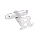 Boutons de manchette pivotants en argent sterling avec lettres de l'alphabet A à Z