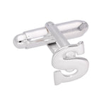 Boutons de manchette pivotants en argent sterling avec lettres de l'alphabet A à Z