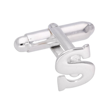 Boutons de manchette pivotants en argent sterling avec lettres de l'alphabet A à Z