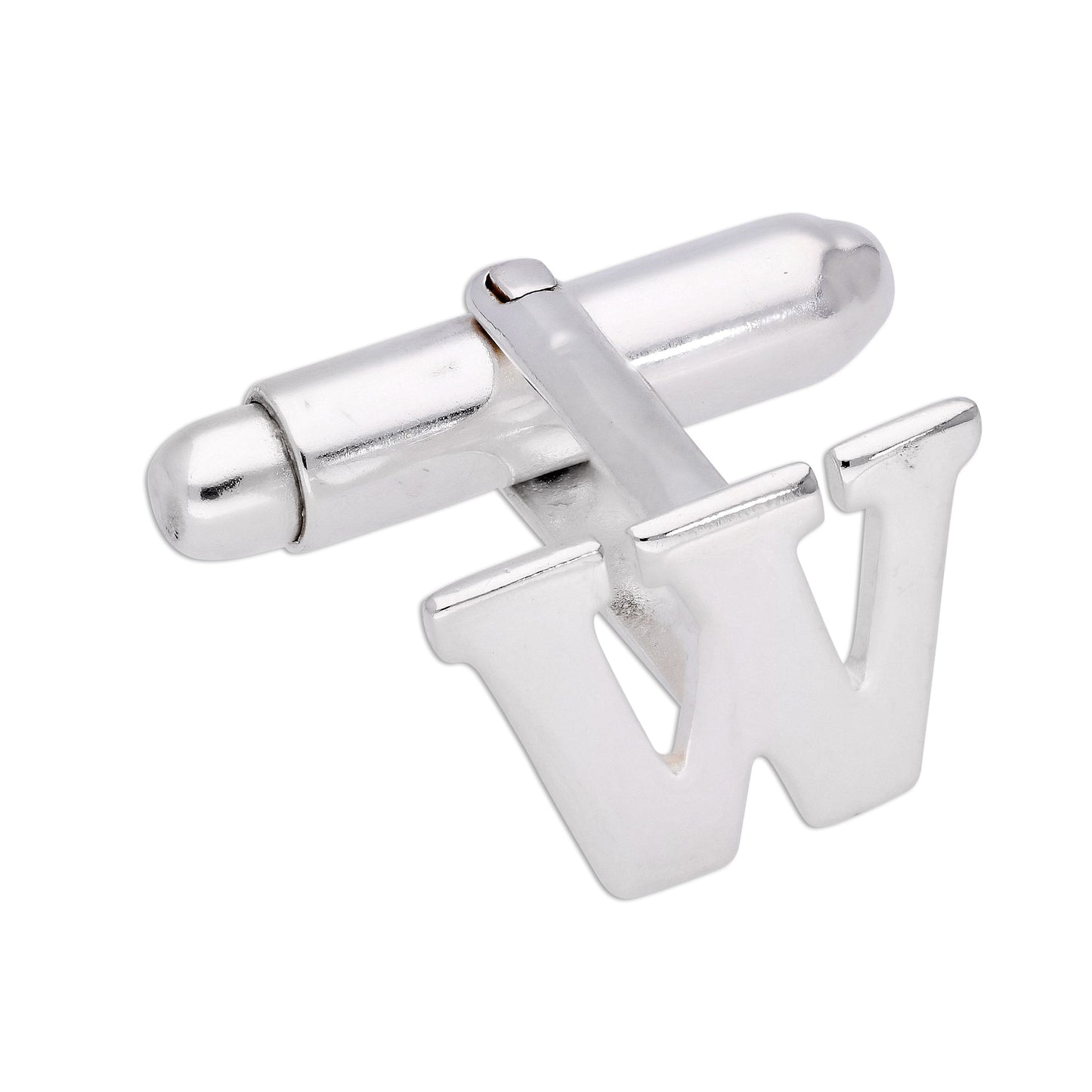 Boutons de manchette pivotants en argent sterling avec lettres de l'alphabet A à Z
