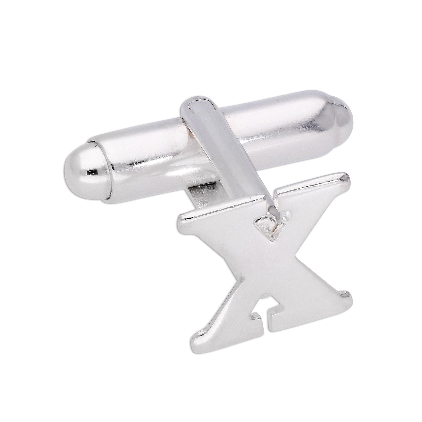 Boutons de manchette pivotants en argent sterling avec lettres de l'alphabet A à Z