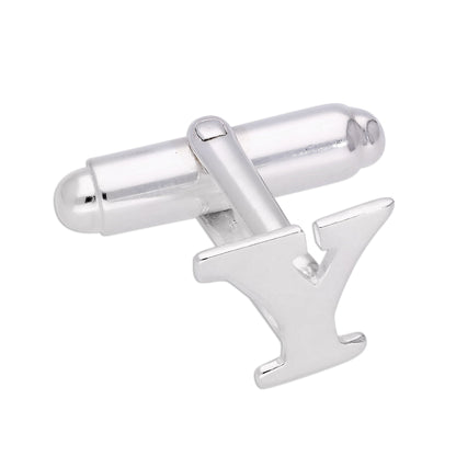 Boutons de manchette pivotants en argent sterling avec lettres de l'alphabet A à Z