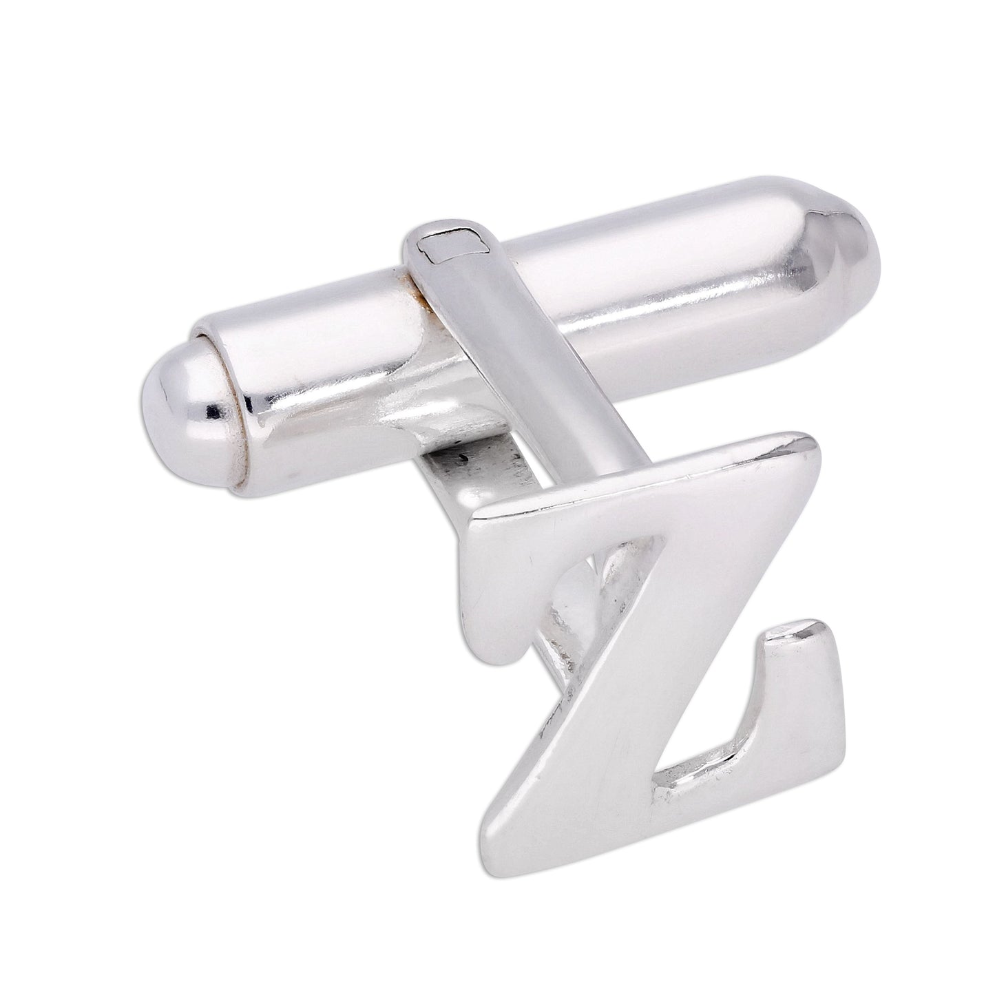 Boutons de manchette pivotants en argent sterling avec lettres de l'alphabet A à Z