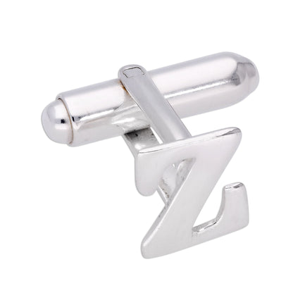 Boutons de manchette pivotants en argent sterling avec lettres de l'alphabet A à Z