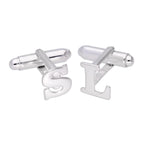 Boutons de manchette pivotants en argent sterling avec lettres de l'alphabet A à Z