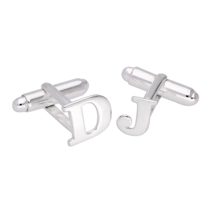 Boutons de manchette pivotants en argent sterling avec lettres de l'alphabet A à Z