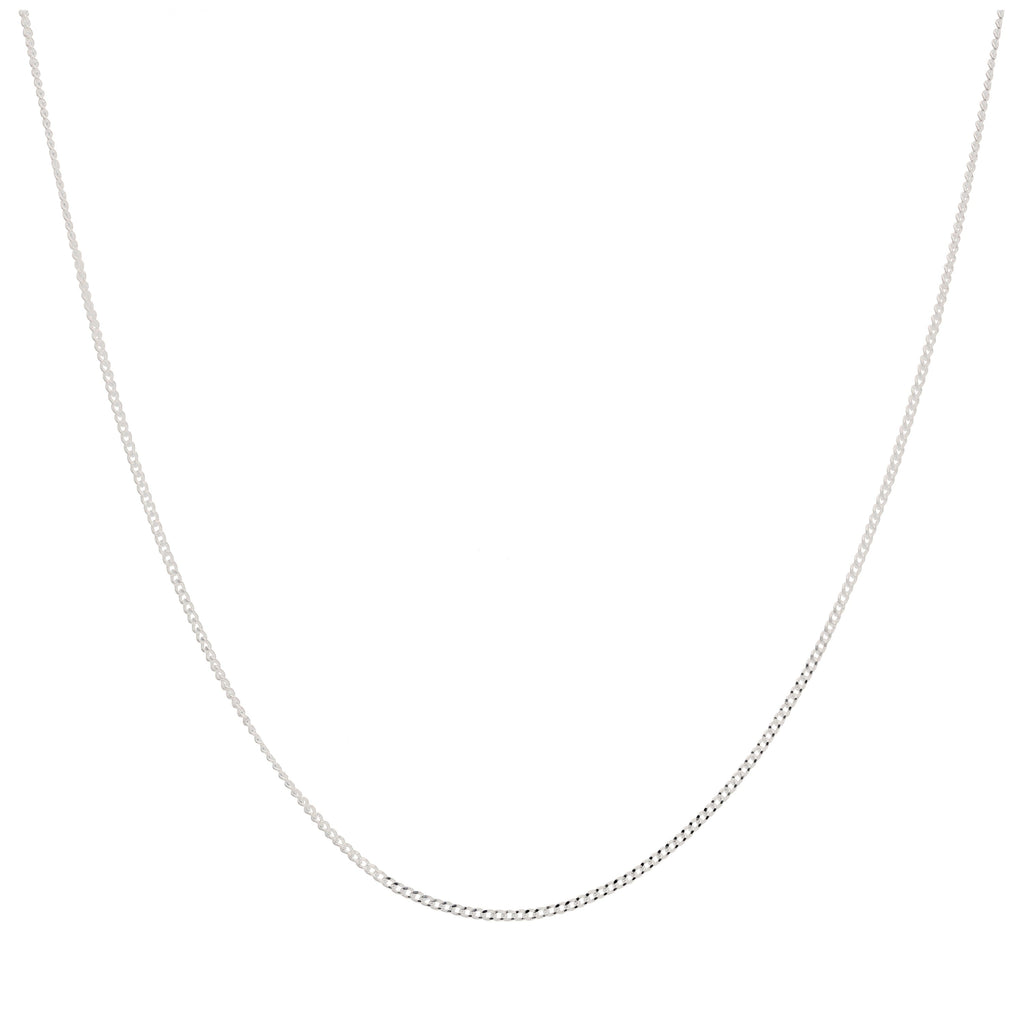 Chaîne gourmette en argent sterling très fine de 0,5 mm, taille diamant, 35 à 81 cm