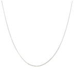 Chaîne gourmette en argent sterling très fine de 0,5 mm, taille diamant, 35 à 81 cm