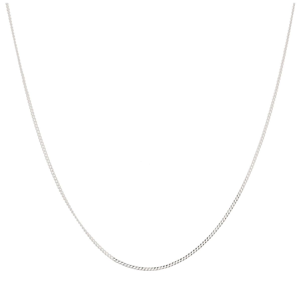 Chaîne gourmette en argent sterling très fine de 0,5 mm, taille diamant, 35 à 81 cm