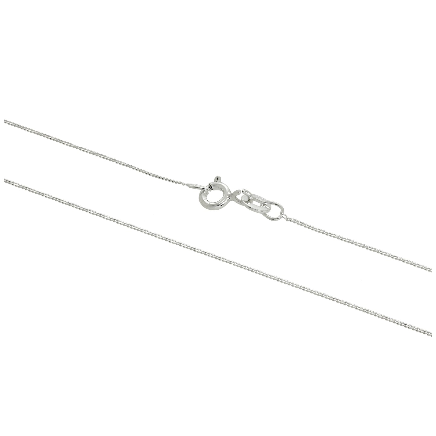 Chaîne gourmette en argent sterling très fine de 0,5 mm, taille diamant, 14 à 32 pouces