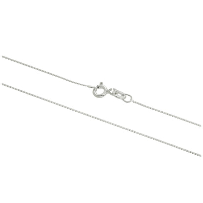 Chaîne gourmette en argent sterling très fine de 0,5 mm, taille diamant, 14 à 32 pouces