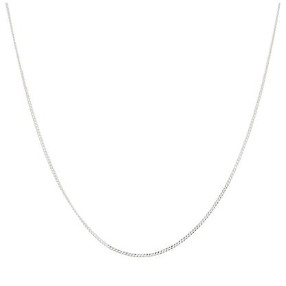 Chaîne gourmette en argent sterling très fine de 0,5 mm, taille diamant, 14 à 32 pouces
