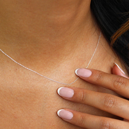 Chaîne en argent sterling fin de 0,8 mm, 14 à 32 pouces