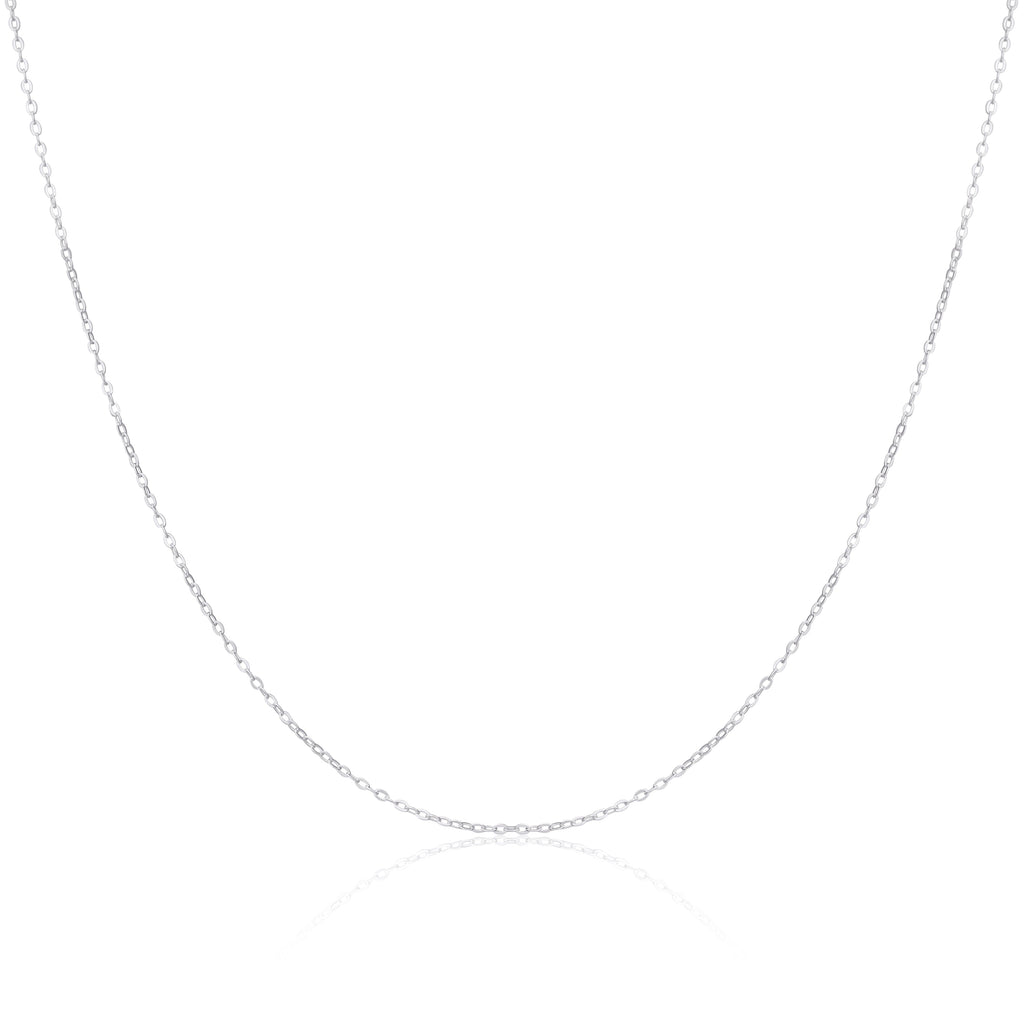 Chaîne à maillons plats en argent sterling de 1 mm, 35 à 70 cm
