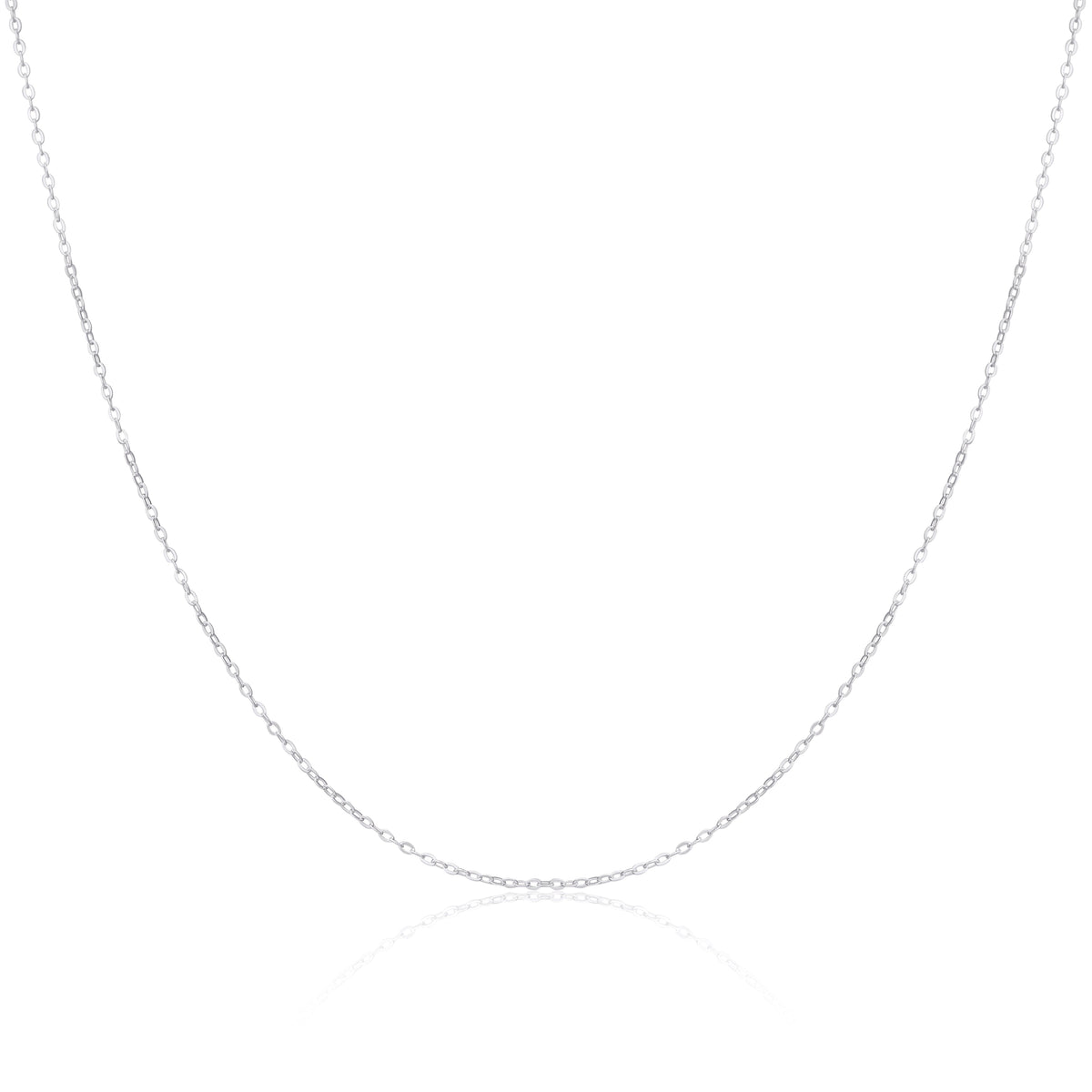 Chaîne à maillons plats en argent sterling de 1 mm, 35 à 70 cm