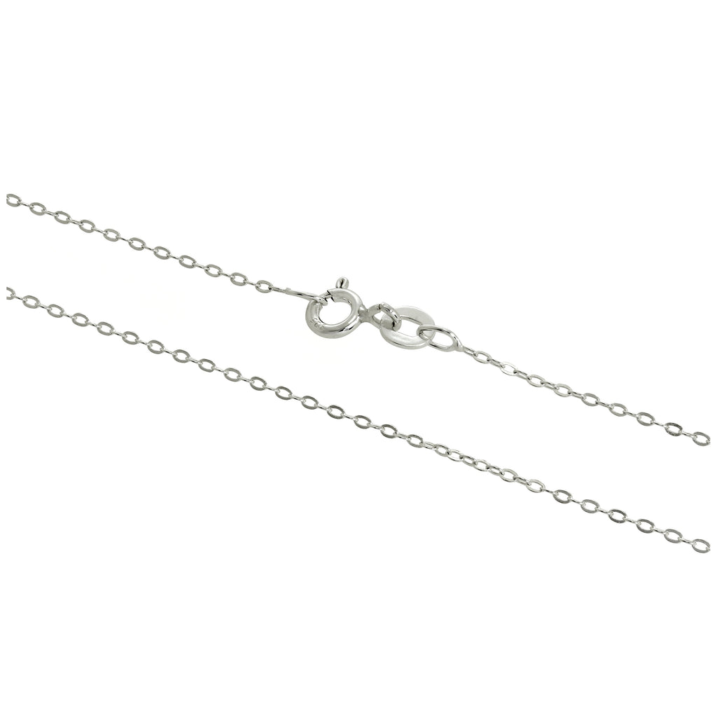 Chaîne à maillons plats en argent sterling de 1 mm, 35 à 70 cm