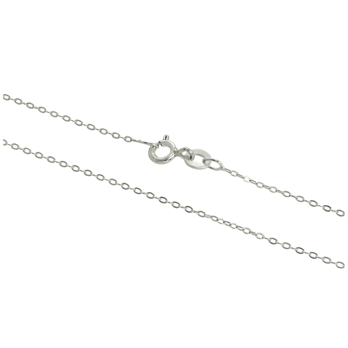 Chaîne à maillons plats en argent sterling de 1 mm, 35 à 70 cm