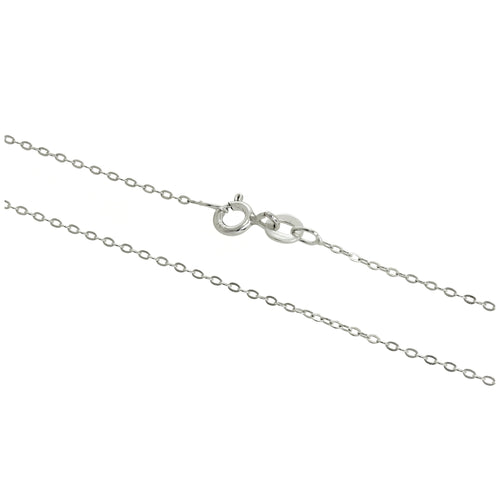 Chaîne à maillons plats en argent sterling de 1 mm, 35 à 70 cm