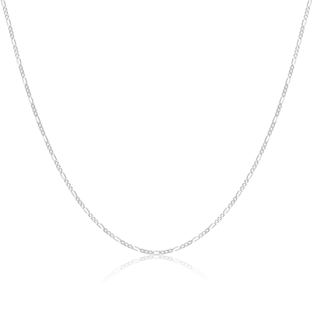 Chaîne Figaro en argent sterling de 1,3 mm, 35 à 81 cm