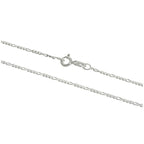 Chaîne Figaro en argent sterling de 1,3 mm, 35 à 81 cm