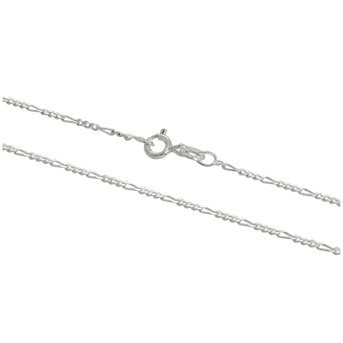 Chaîne Figaro en argent sterling de 1,3 mm, 35 à 81 cm