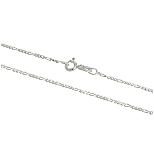Chaîne Figaro en argent sterling de 1,3 mm, 35 à 81 cm