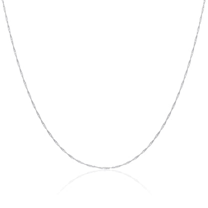 Chaîne torsadée en argent sterling à taille diamant disco de 40 à 61 cm