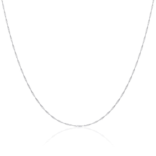 Chaîne torsadée en argent sterling à taille diamant disco de 40 à 61 cm