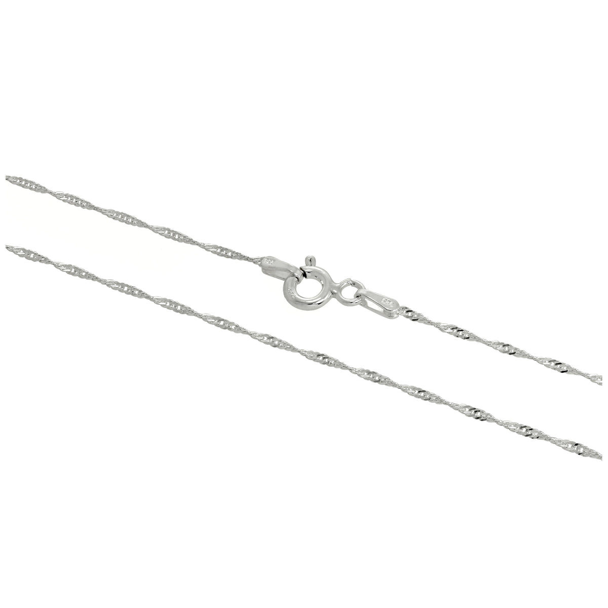 Chaîne torsadée en argent sterling à taille diamant disco de 40 à 61 cm