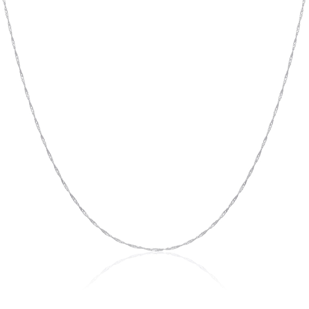 Chaîne torsadée en argent sterling à taille diamant disco de 40 à 61 cm