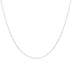 Chaîne torsadée en argent sterling à taille diamant disco de 40 à 61 cm