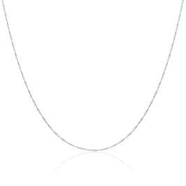 Chaîne torsadée en argent sterling à taille diamant disco de 40 à 61 cm