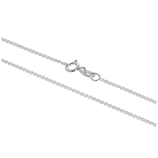 Chaîne gourmette en argent sterling de 1 mm de long, 14 à 32 pouces