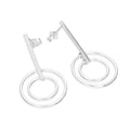 Boucles d'oreilles pendantes en argent sterling avec barre et cercles